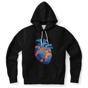 Human heart golden lights bleeding